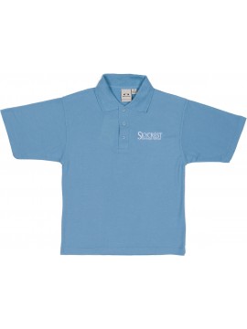 Youth Cotton Knit Light Blue Short Sleeve Polo