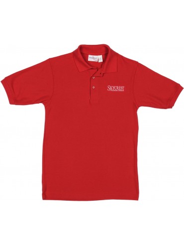 Elderwear Cotton Knit Red Short Sleeve Polo