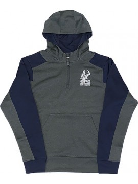 Adult 1/4 Zip Hoodie Navy/Gray