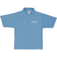 Youth Cotton Knit Light Blue Short Sleeve Polo