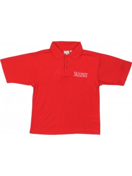 Youth Cotton Knit Red Short Sleeve Polo