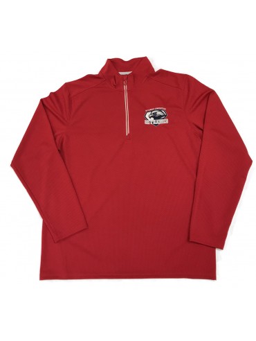  Adult 1/4 Zip Henley Shirt Red