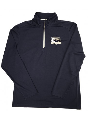  Adult 1/4 Zip Henley Shirt Navy